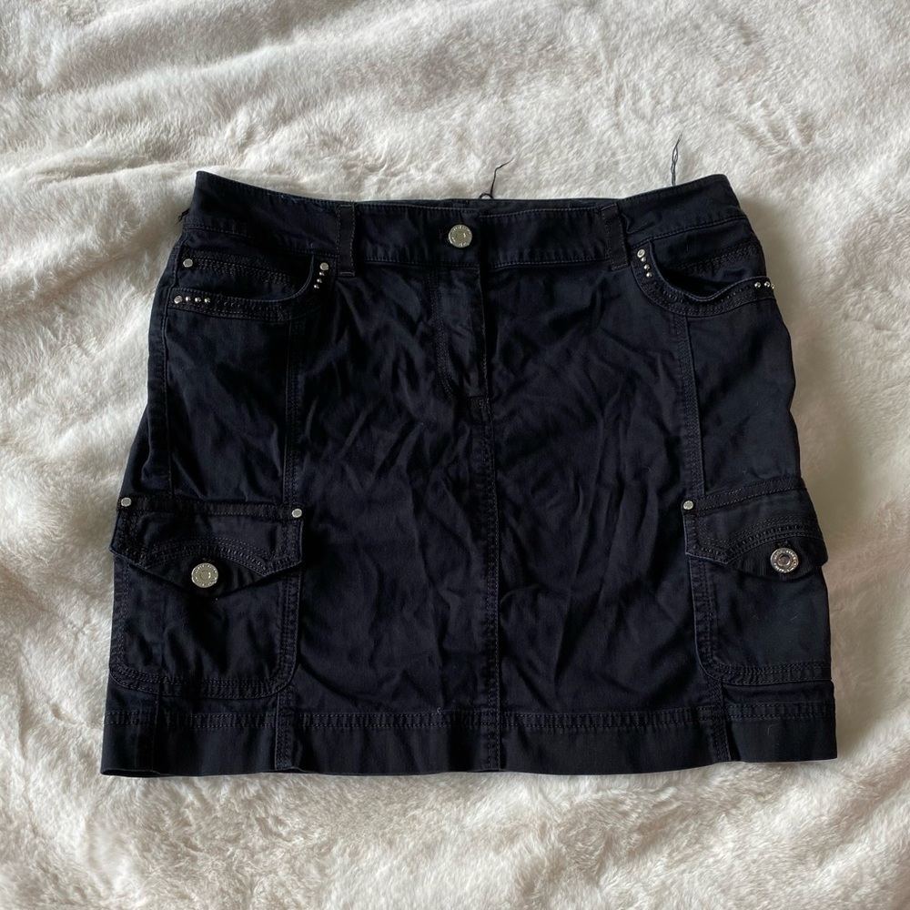 WHBM black cargo skirt